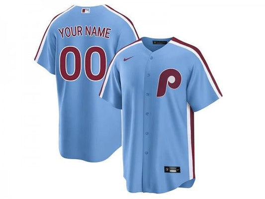 Custom Philadelphia Phillies Cool Base Jersey Light Blue by My Store