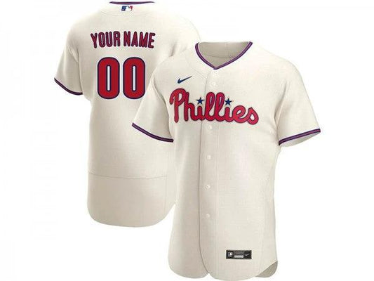 Custom Philadelphia Phillies Flex Base Jersey Cream by My Store