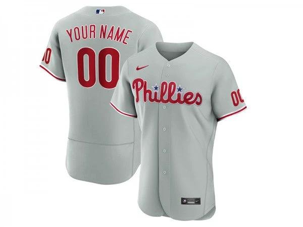 Custom Philadelphia Phillies Flex Base Jersey Gray by My Store