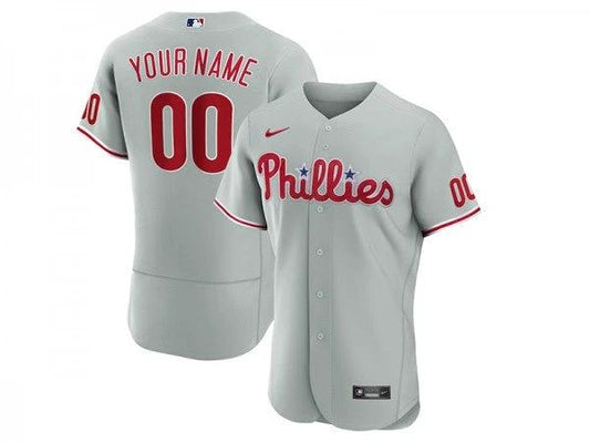 Custom Philadelphia Phillies Flex Base Jersey Gray by My Store