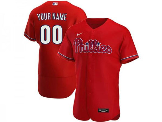 Custom Philadelphia Phillies Flex Base Jersey Red by My Store