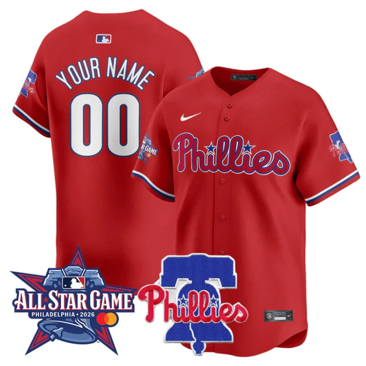 Custom Philadelphia Phillies Jersey 2026 MLB All-Star Stitched Red by My Store