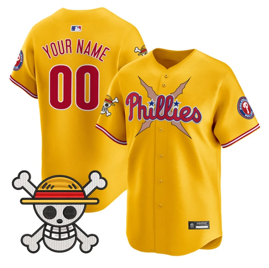Custom Philadelphia Phillies Jersey One Piece 2025 Limited Stitched Gold by My Store