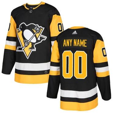 Custom Pittsburgh Penguins Black Alternate Stitched NHL Jersey by Hockey David
