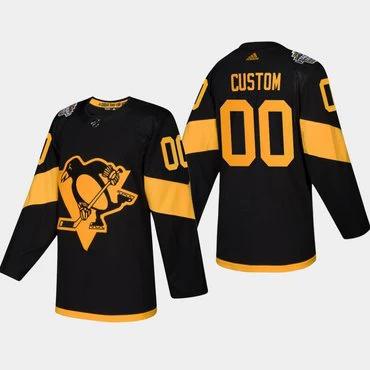 Custom Pittsburgh Penguins Coors Light 2019 Stadium Series Black Jersey by Hockey David