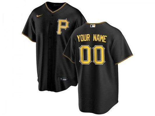 Custom Pittsburgh Pirates Cool Base Jersey Black by My Store
