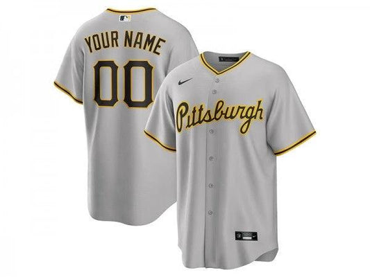 Custom Pittsburgh Pirates Cool Base Jersey Gray by My Store