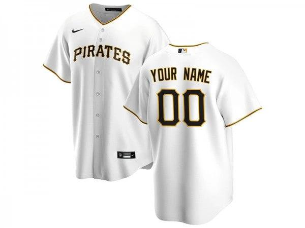 Custom Pittsburgh Pirates Cool Base Jersey White by My Store