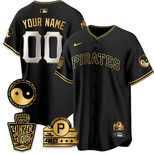 Custom Pittsburgh Pirates Jersey Yinzerpalooza 2025 Stitched Black Gold by My Store