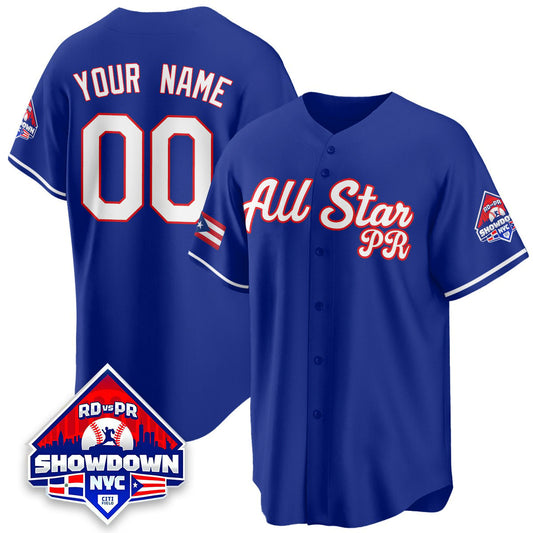 Custom Puerto Rican Jersey Name, Number Baseball All-Star 2025 Stitched Blue by My Store