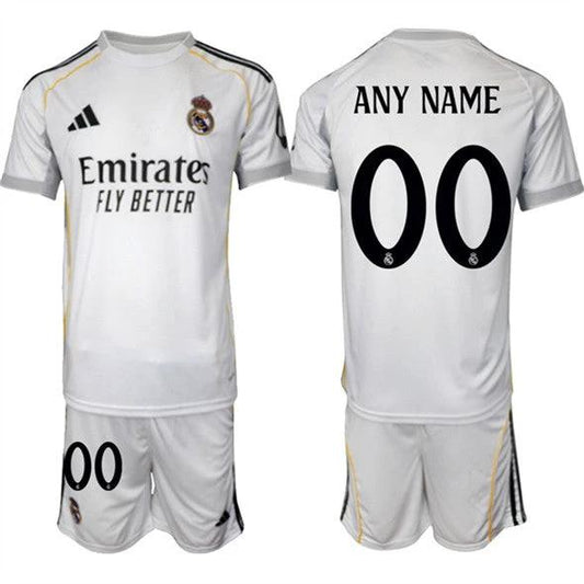 Custom Real Madrid Jersey Name, Number White Home 2025 - 26 Soccer Suit by Soccer Jersey