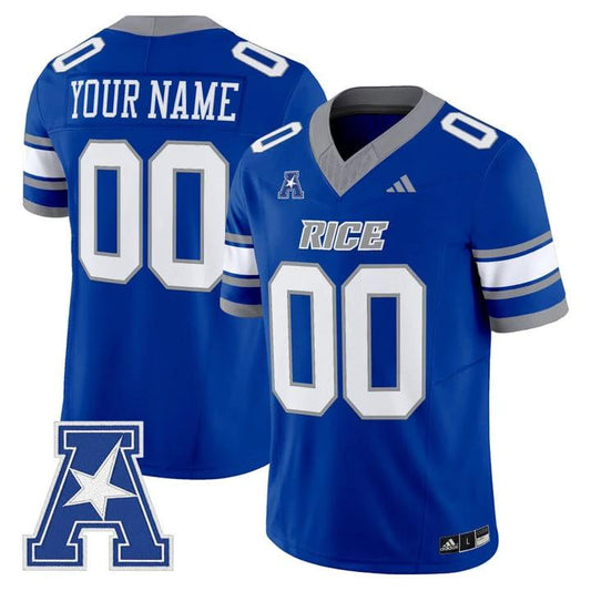 Custom Rice Owls Jersey Name, Number 2025 Vapor Limited Stitched Light Blue by NCAA Football Jersey