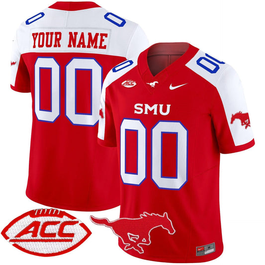 Custom SMU Mustangs Jersey Name, Number 2025 Vapor Limited Stitched Red Alter by My Store