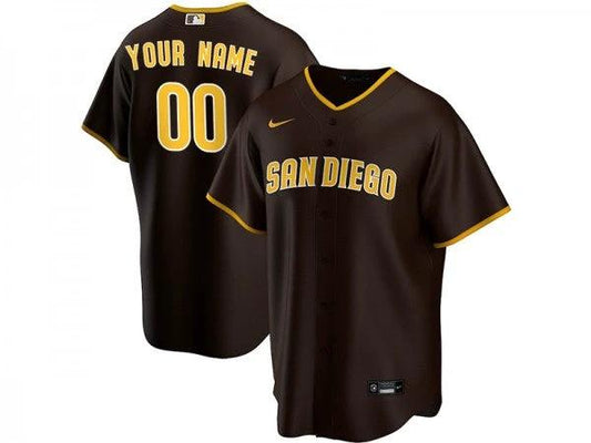 Custom San Diego Padres Cool Base Jersey Brown by My Store