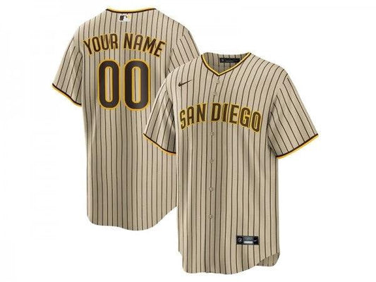 Custom San Diego Padres Cool Base Jersey Sand by My Store