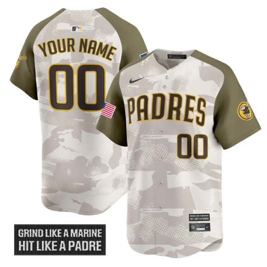 Custom San Diego Padres Jersey 2025 Armed Forces Day Vapor Stitched Alternate by My Store