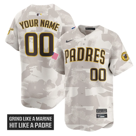 Custom San Diego Padres Jersey 2025 Armed Forces Day Vapor Stitched Camo by My Store