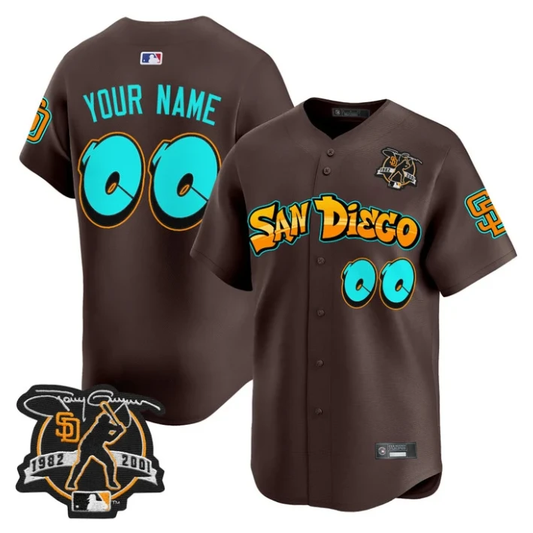 Custom San Diego Padres Jersey Graffiti Barrio Edition Limited Stitched Brown by My Store