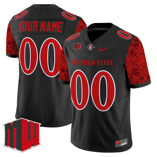 Custom San Diego State Aztecs Jersey Name, Number 2025 Limited Stitched Black by NCAA Football Jersey