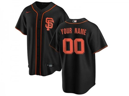 Custom San Francisco Giants Cool Base Jersey Black by My Store