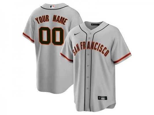 Custom San Francisco Giants Cool Base Jersey Gray by My Store