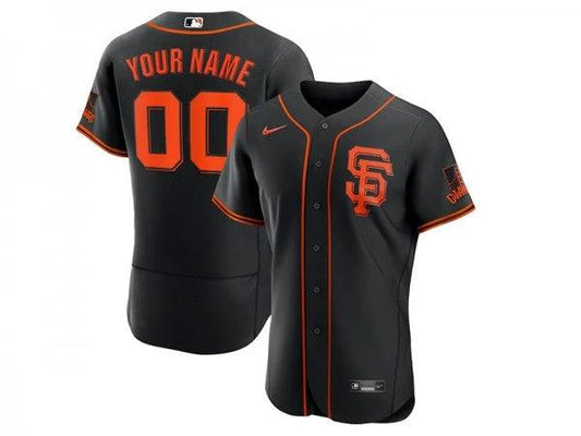 Custom San Francisco Giants Flex Base Jersey Black by My Store