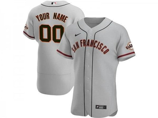 Custom San Francisco Giants Flex Base Jersey Gray by My Store