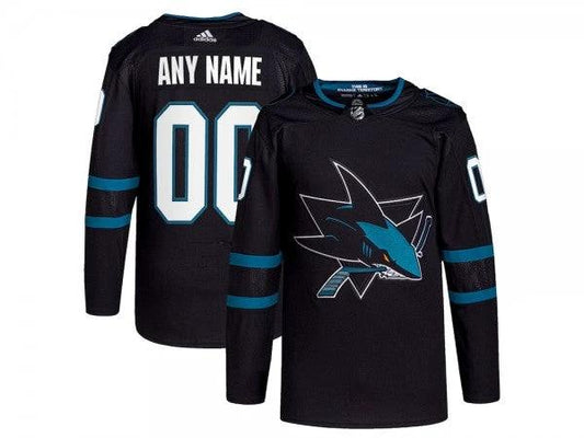 Custom San Jose Sharks Black Alternate Jersey by Hockey David