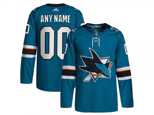 Custom San Jose Sharks Teal Home Jersey by Hockey David