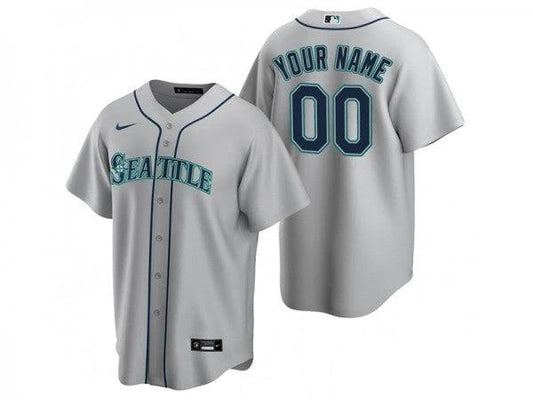Custom Seattle Mariners Cool Base Jersey Gray by My Store