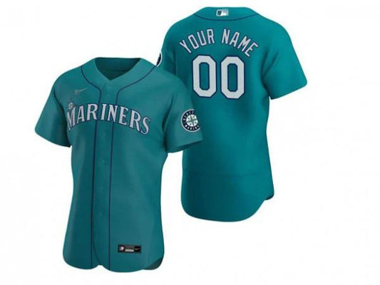 Custom Seattle Mariners Flex Base Jersey Green by My Store