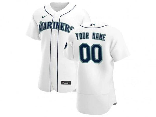 Custom Seattle Mariners Flex Base Jersey White by My Store