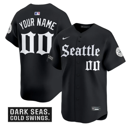 Custom Seattle Mariners Jersey Deep Sea Gothic Edition Vapor Premier Limited Stitched Black by My Store