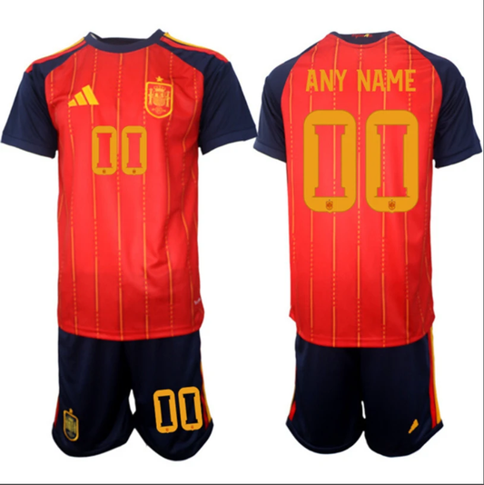 Custom Spain Team Jersey Name, Number 2025-26 Red Home Soccer Suit by Soccer Jersey
