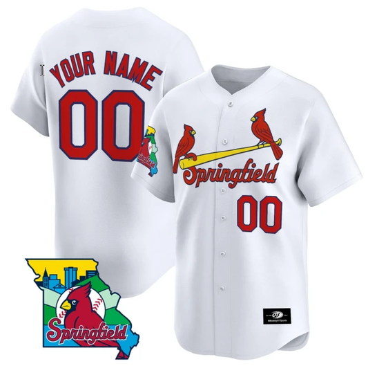 Custom Springfield Cardinals Jersey Name and Number White All Stitched by My Store