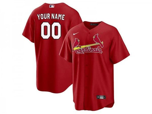 Custom St. Louis Cardinals Cool Base Jersey Red by My Store