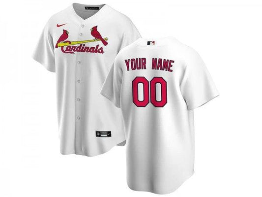 Custom St. Louis Cardinals Cool Base Jersey White by My Store