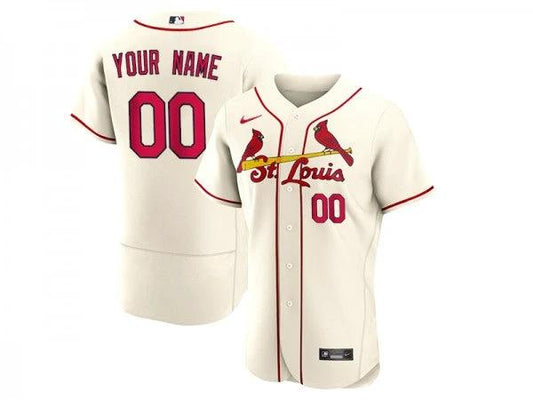 Custom St. Louis Cardinals Flex Base Jersey Cream by My Store
