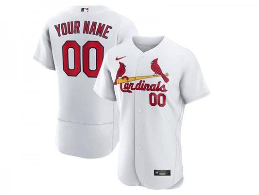 Custom St. Louis Cardinals Flex Base Jersey White by My Store