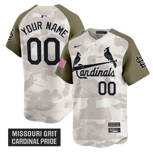 Custom St. Louis Cardinals Jersey 2025 Armed Forces Day Vapor Stitched Alternate by My Store