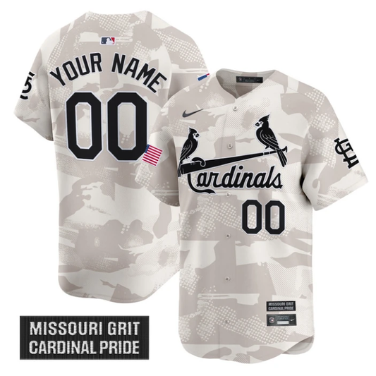 Custom St. Louis Cardinals Jersey 2025 Armed Forces Day Vapor Stitched Camo by My Store