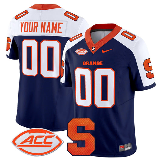 Custom Syracuse Orange Jersey 2025 Name, Number Vapor Stitched Navy Alternate by NCAA Football Jersey