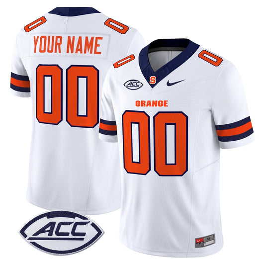 Custom Syracuse Orange Jersey 2025 Name, Number Vapor Stitched White by NCAA Football Jersey