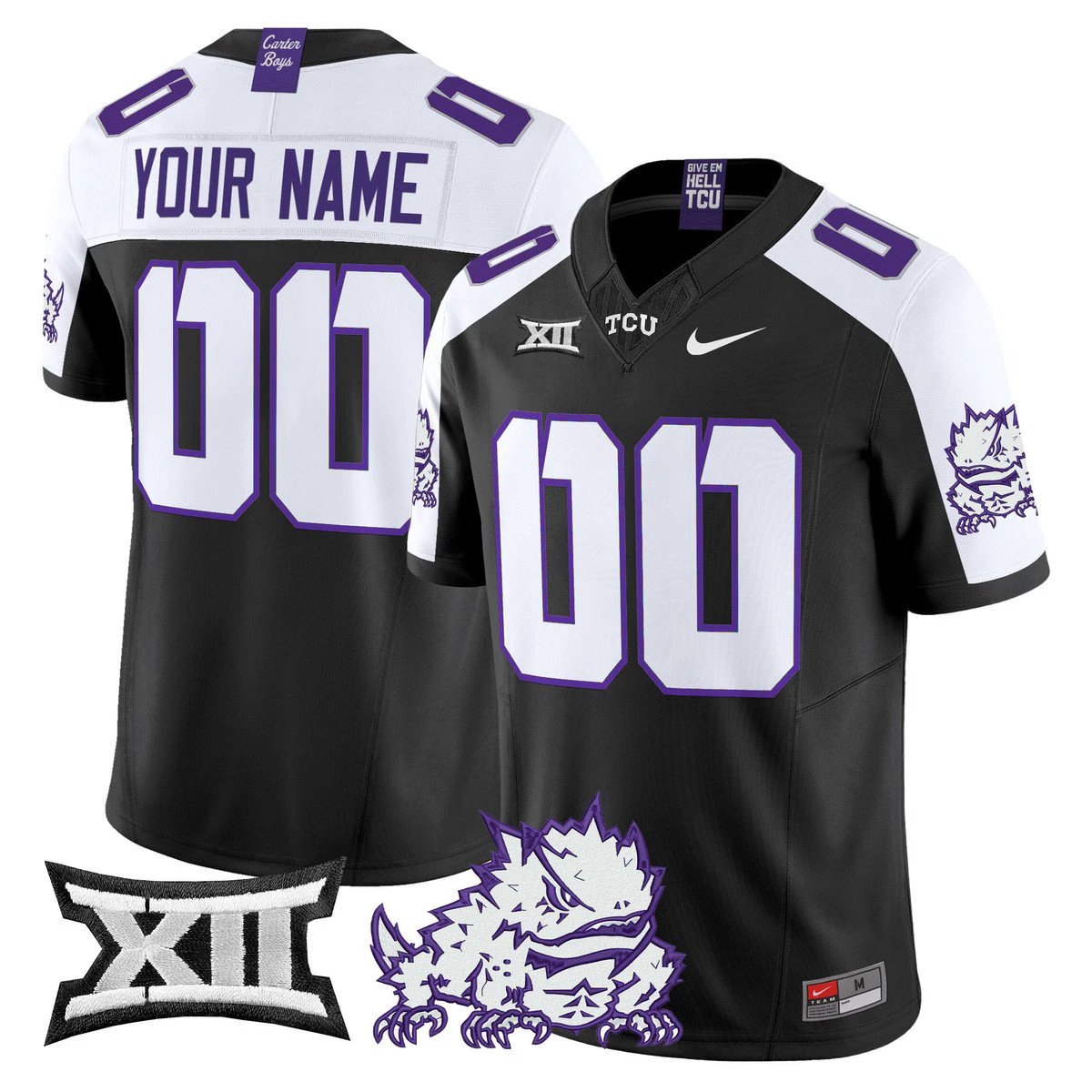 Custom TCU Horned Frogs Jersey Name, Number 2025 Limited Stitched Black Alter by My Store NCAA Football Jerseys