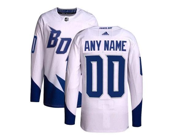 Custom Tampa Bay Lightning White 2022 Stadium Series Jersey by Hockey David