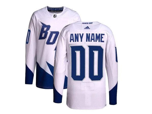 Custom Tampa Bay Lightning White 2022 Stadium Series Jersey by Hockey David
