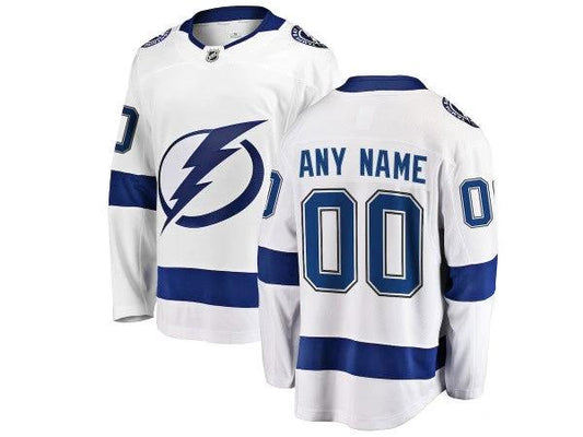 Custom Tampa Bay Lightning White Away Jersey by Hockey David