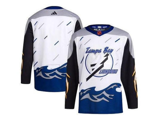 Custom Tampa Bay Lightning White Reverse Retro 2.0 Jersey by Hockey David