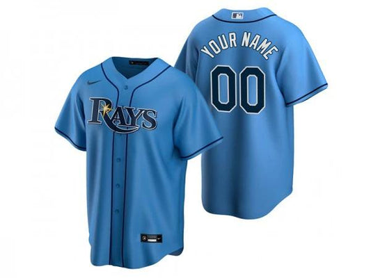 Custom Tampa Bay Rays Cool Base Jersey Light Blue by My Store