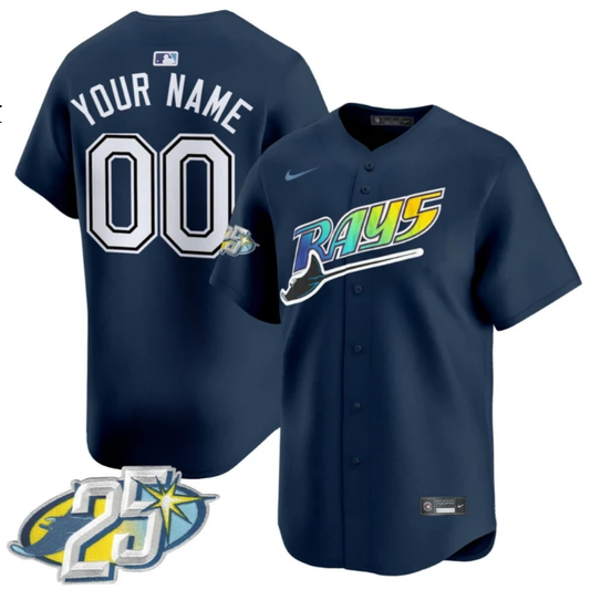 Custom Tampa Bay Rays Jersey Name and Number Navy All Stitched by My Store